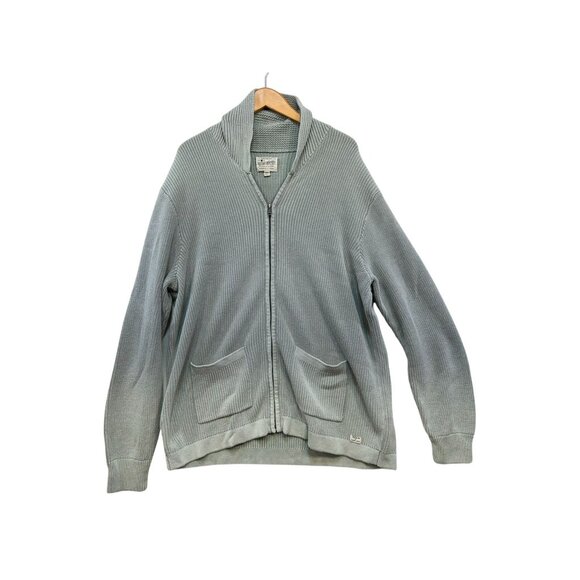 Lucky Brand Womens Washed & Worn Ribbed Zip-Up Cardigan XXL Pale Green - Picture 1 of 11